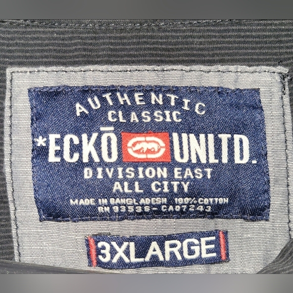 Ecko Unltd.-Black Pinstripe Button Up-Size 3XL - Picture 5 of 5
